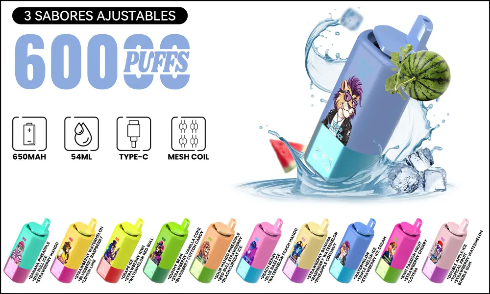 60000 Puffs 54ml Three Flavors Vape Moostwer Vapes