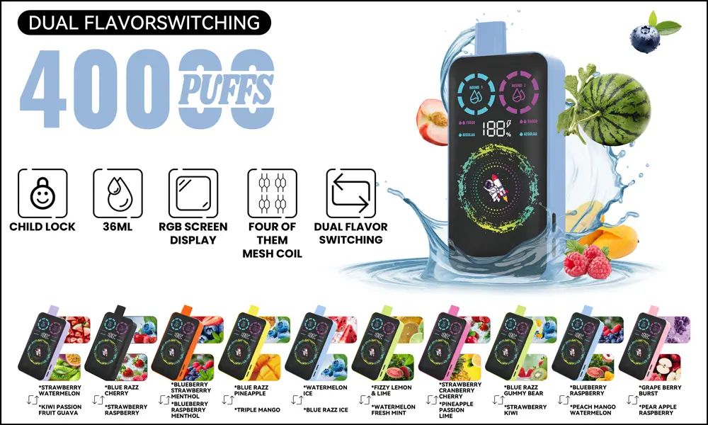40000 Puffs 36ml Dual Flavors Vape Moostwer Vapes